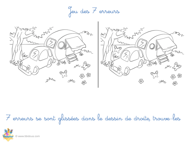 Site pour enfants - Les Tibidous - Jeux des 7 erreurs, niveau grande